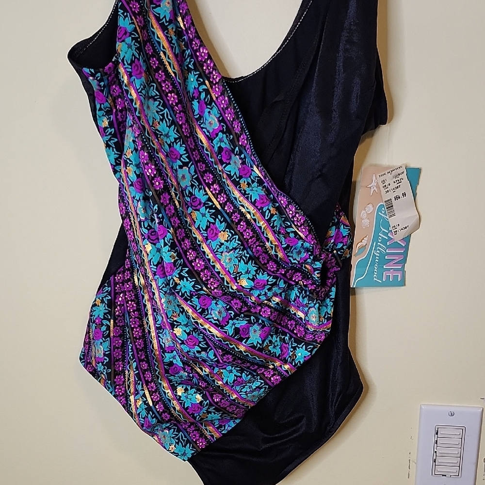 NWT 1980s Swimsuit Maxine of Hollywood One Piece Made USA